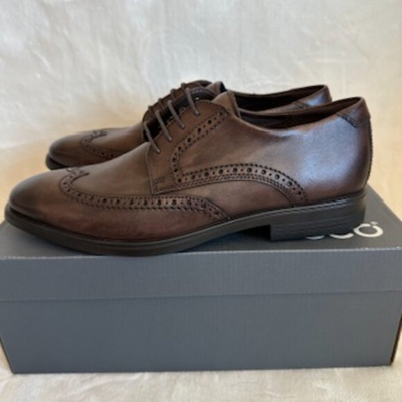 NIB! Ecco Mens Melbourne Lace Tie Casual Dress Oxfords 621664 Cocoa Brown Size10